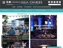 Tablet Screenshot of juliacharleseventmanagement.co.uk